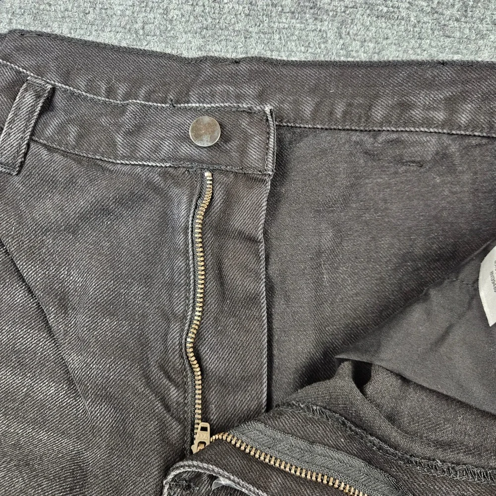 MNML B241 Flared Denim Black Carpenter Jeans Distressed Panelled Mens 34